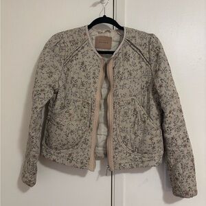 Blank NYC Floral Beige Puffer Jacket
